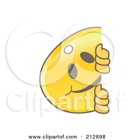 Royalty-Free (RF) Clipart Illustration of a Golden Key Mascot Character Smiling Around A Blank Sign by Mascot Junction