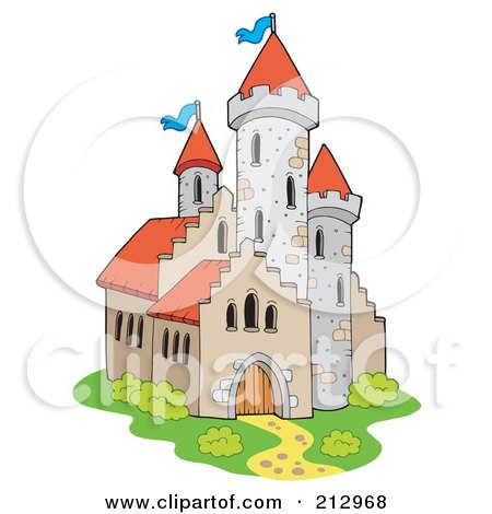 Royalty-Free (RF) Clipart Illustration of a Path Leading To A Medieval Castle by visekart