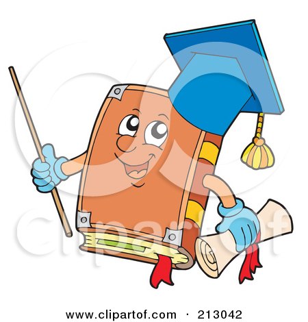 Royalty-Free (RF) Clipart Illustration of a Professor Book Holding A Pointer Stick by visekart