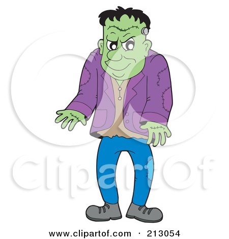Royalty-Free (RF) Clipart Illustration of a Standing Frankenstein by visekart
