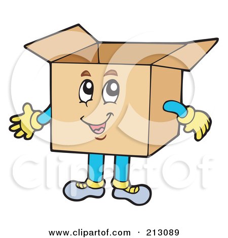 Royalty-Free (RF) Clipart Illustration of a Happy Box Character Smiling by visekart