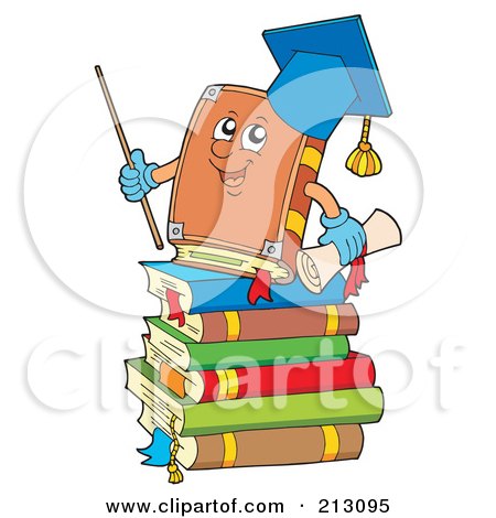 Royalty-Free (RF) Clipart Illustration of a Professor Book On A Stack Of Books by visekart