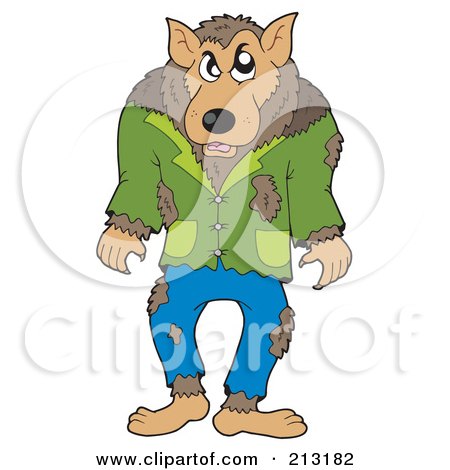 Royalty-Free (RF) Clipart Illustration of a Walking Werewolf by visekart
