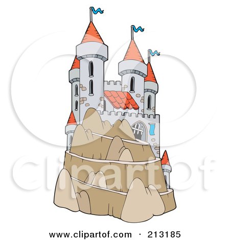 Royalty-Free (RF) Clipart Illustration of a Hillside Castle by visekart