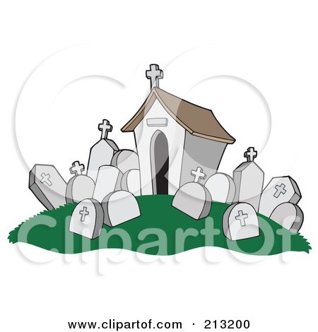 Tomb And Headstones In A Cemetery Posters, Art Prints