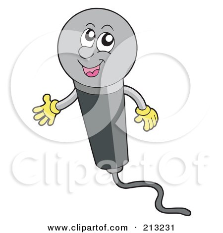 Royalty-Free (RF) Clipart Illustration of a Friendly Microphone by visekart