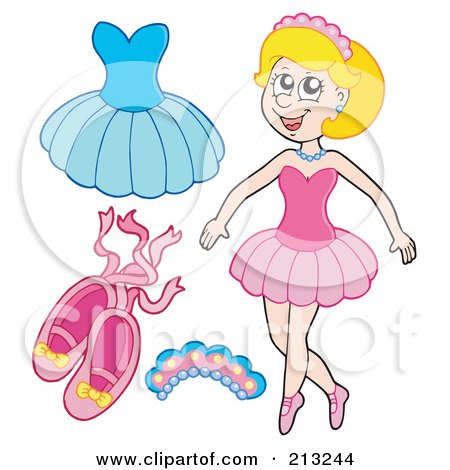 Royalty-Free (RF) Clipart Illustration of a Digital Collage Of A Ballerina And Items by visekart