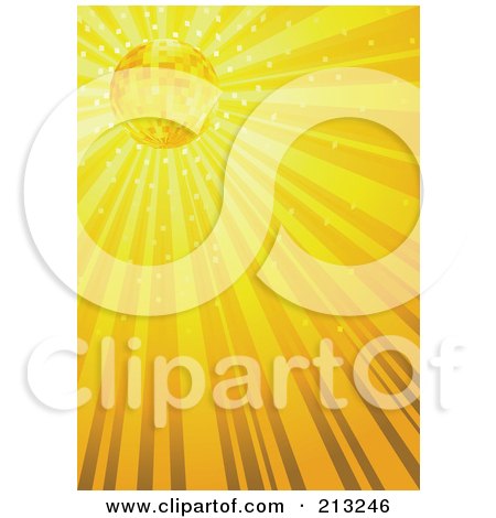 Royalty-Free (RF) Clipart Illustration of a Sparkly And Shining Yellow Ray Background by dero