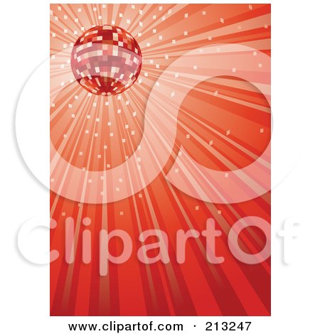 Royalty-Free (RF) Clipart Illustration of a Sparkly And Shining Red Ray Background by dero