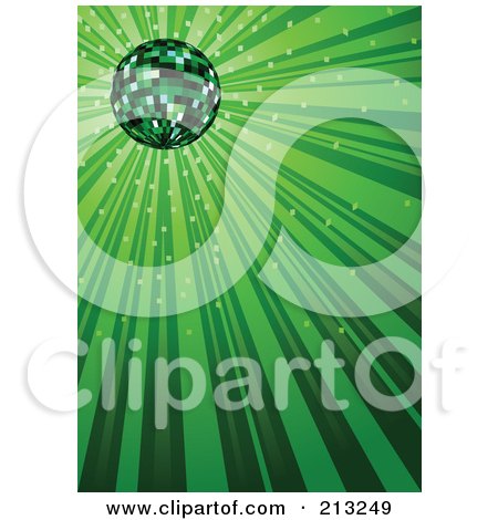 Royalty-Free (RF) Clipart Illustration of a Sparkly And Shining Green Ray Background by dero