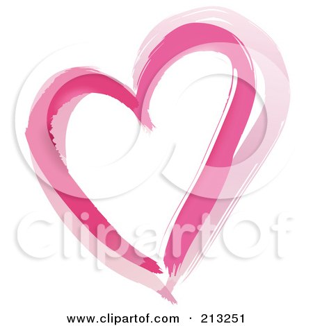 Royalty-Free (RF) Clipart Illustration of a Painted Two Toned Pink Heart by dero
