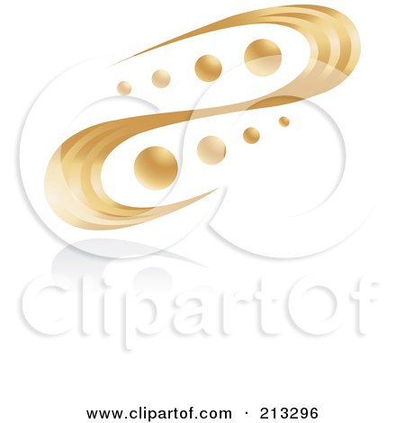 Royalty-Free (RF) Clipart Illustration of an Abstract Golden Icon - 4 by Alexia Lougiaki