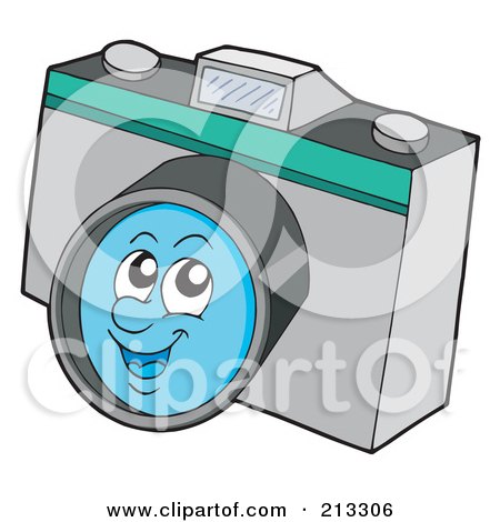 Royalty-Free (RF) Clipart Illustration of a Happy Camera Character by visekart