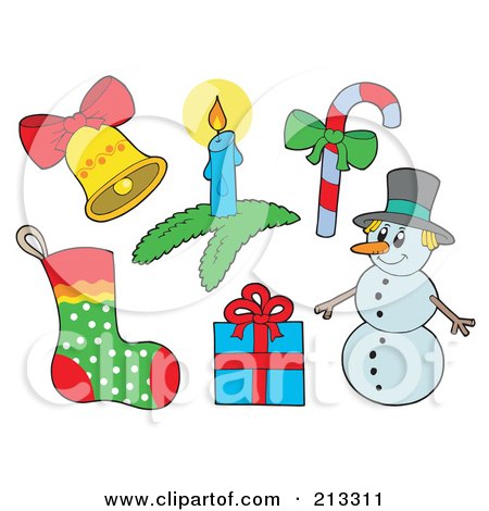 Royalty-Free (RF) Clipart Illustration of a Digital Collage Of Christmas Items - 1 by visekart