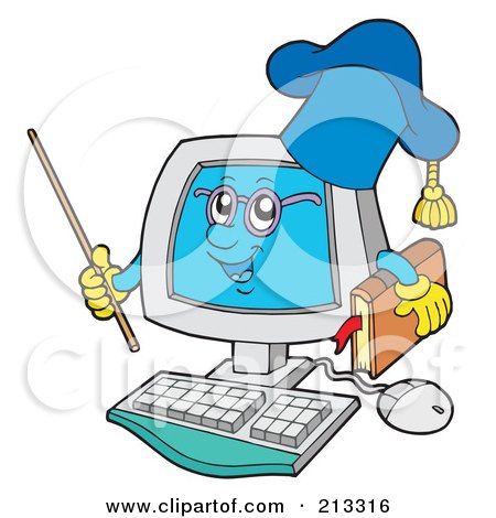 Royalty-Free (RF) Clipart Illustration of a PC Professor Character by visekart