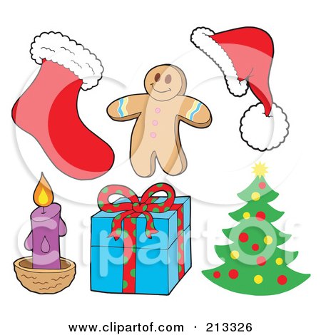 Royalty-Free (RF) Clipart Illustration of a Digital Collage Of Christmas Items - 2 by visekart