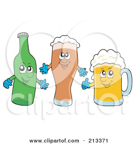 Royalty-Free (RF) Clipart Illustration of a Digital Collage Of Beverage Characters by visekart