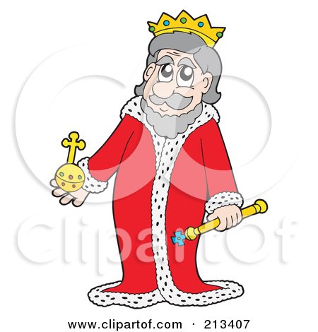 Royalty-Free (RF) Clipart Illustration of a Royal King In A Red Robe by visekart