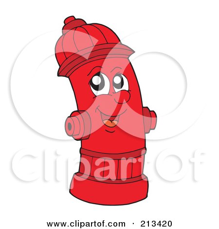 Royalty-Free (RF) Clipart Illustration of a Happy Fire Hydrant by visekart