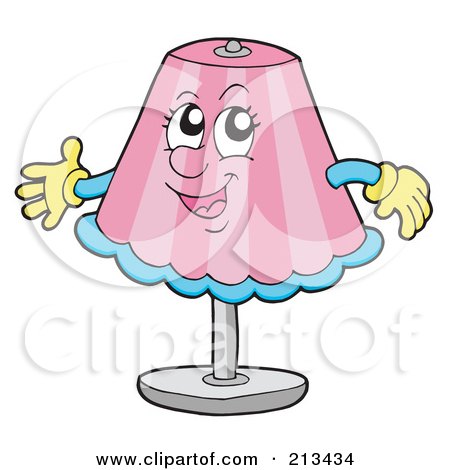 Royalty-Free (RF) Clipart Illustration of a Friendly Pink Lamp Character by visekart