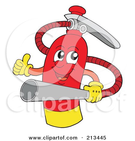 Royalty-Free (RF) Clipart Illustration of a Happy Fire Extinguisher by visekart