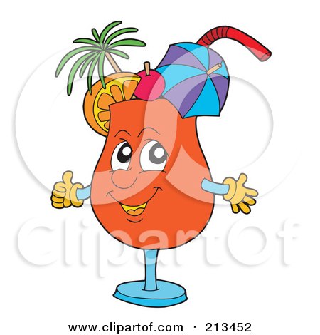 Royalty-Free (RF) Clipart Illustration of a Happy Orange Cocktail Glass by visekart