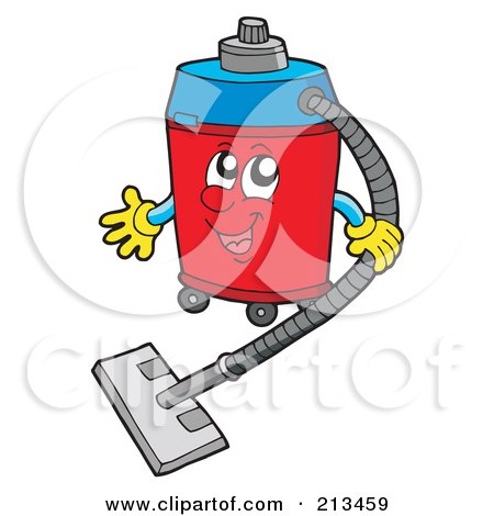 Royalty-Free (RF) Clipart Illustration of a Friendly Vacuum Character by visekart