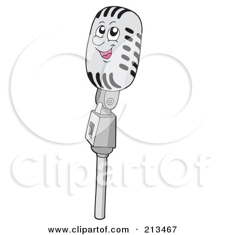 Royalty-Free (RF) Clipart Illustration of a Happy Microphone Character by visekart