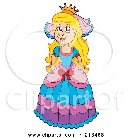 Royalty-Free (RF) Clipart Illustration of a Princess Girl With A Crown by visekart