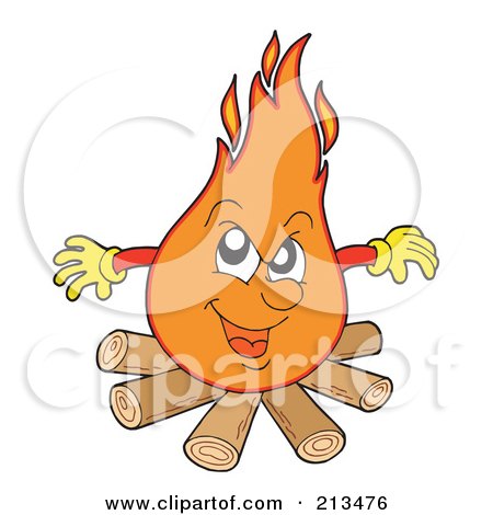 Royalty-Free (RF) Clipart Illustration of a Dangerous Campife Over Logs by visekart