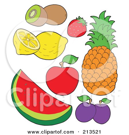 Royalty-Free (RF) Clipart Illustration of a Digital Collage Of Fruit - 1 by visekart