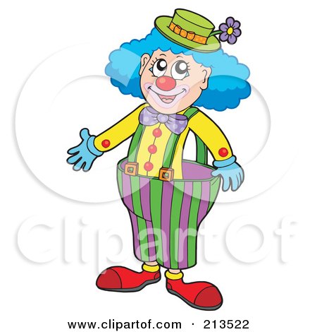 Royalty-Free (RF) Clipart Illustration of a Cartoon Clown With Big Pants by visekart