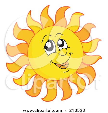 Royalty-Free (RF) Clipart Illustration of a Summer Time Sun Face by visekart