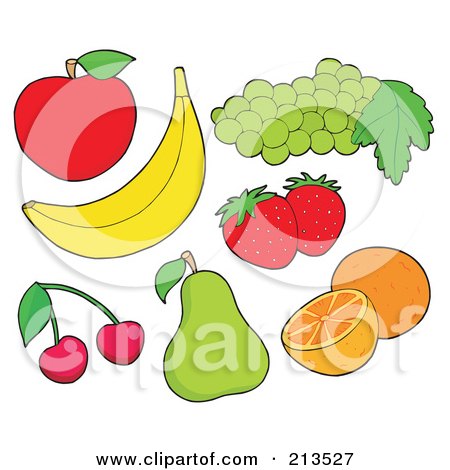 Royalty-Free (RF) Clipart Illustration of a Digital Collage Of Fruit - 1 by visekart