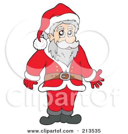 Royalty-Free (RF) Clipart Illustration of a Cartoon Santa Standing by visekart
