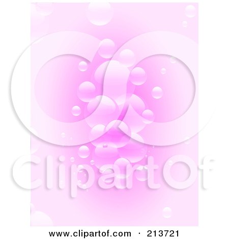 Royalty-Free (RF) Clipart Illustration of a Vertical Background Of Pink Bubbles by elaineitalia