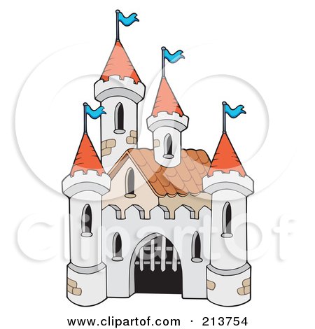Royalty-Free (RF) Clipart Illustration of a Medieval Castle - 3 by visekart