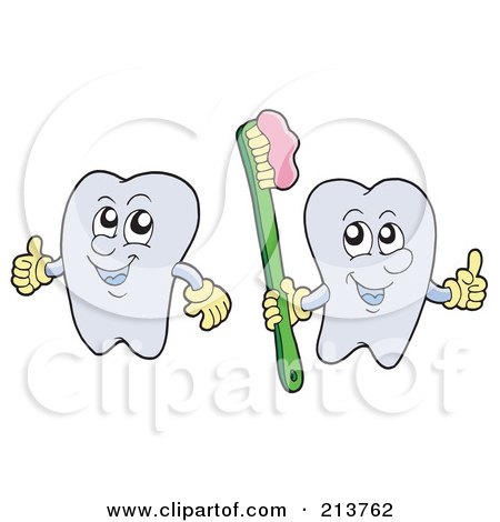 Royalty-Free (RF) Clipart Illustration of a Digital Collage Of Tooth Characters - 1 by visekart
