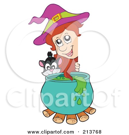 Royalty-Free (RF) Clipart Illustration of a Little Witch Sign by visekart