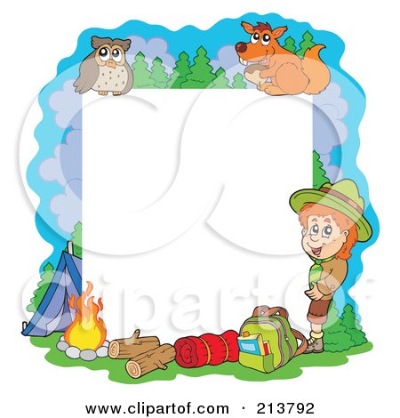Royalty-Free (RF) Clipart Illustration of a Camping And Outdoor Frame by visekart