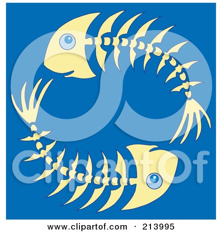 Royalty-Free (RF) Clipart Illustration of a Circle Of Fish Bones by visekart