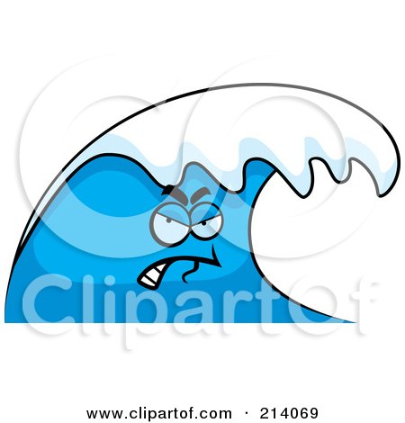 Royalty-Free (RF) Clipart Illustration of a Grouchy Wave Character by Cory Thoman