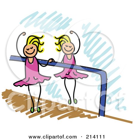 Royalty-Free (RF) Clipart Illustration of a Childs Sketch Of A Ballerina Dancing By A Mirror by Prawny
