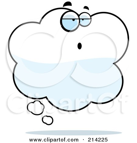 Royalty-Free (RF) Clipart Illustration of a Confused Idea Cloud Character by Cory Thoman