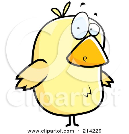 Royalty-Free (RF) Clipart Illustration of a Confused Yellow Bird by Cory Thoman