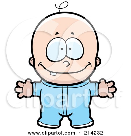 Royalty-Free (RF) Clipart Illustration of a Baby Boy With One Tooth And His Arms Open by Cory Thoman