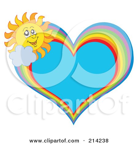 Royalty-Free (RF) Clipart Illustration of a Summer Sun And Rainbow Heart by visekart