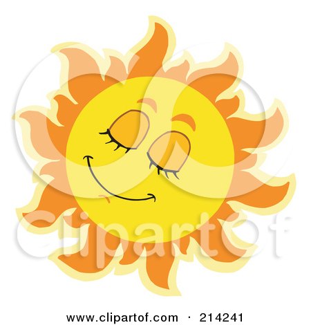 Royalty-Free (RF) Clipart Illustration of a Summer Sun Napping by visekart