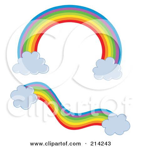 Royalty-Free (RF) Clipart Illustration of a Digital Collage Of Two Rainbows by visekart