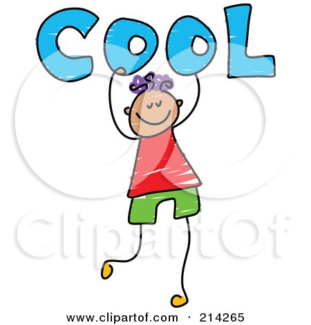 Royalty-Free (RF) Clipart Illustration of a Childs Sketch Of A Boy Carrying Cool by Prawny